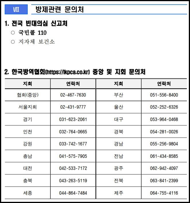 방제관련문의처